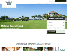 Tablet Screenshot of malaikabeachresort.com